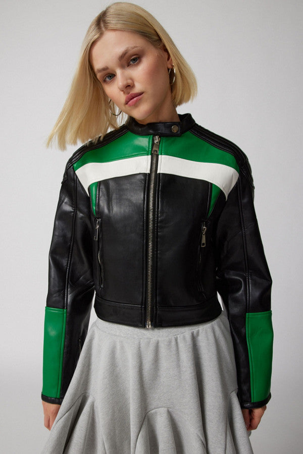 Nueva Vegan Leather Biker Jacket