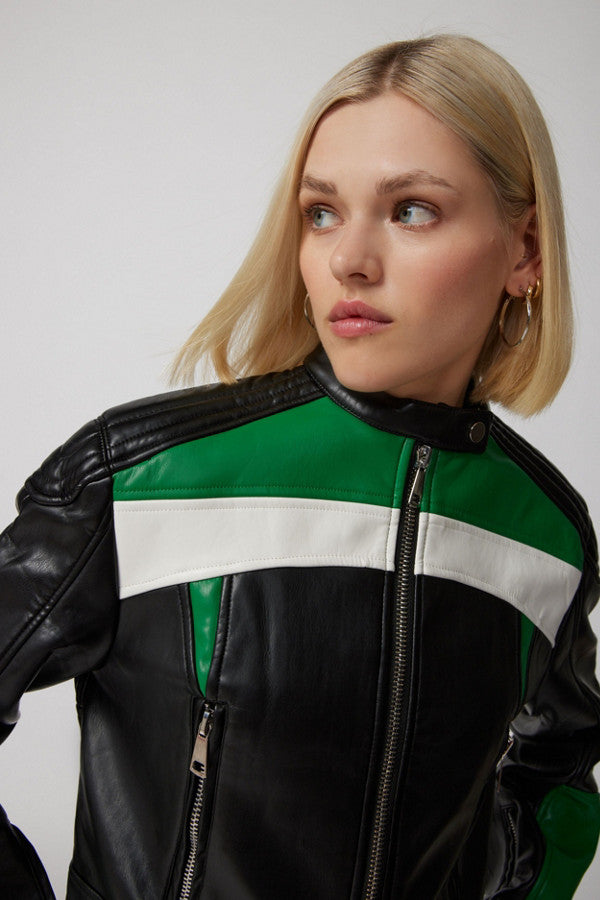 Nueva Vegan Leather Biker Jacket