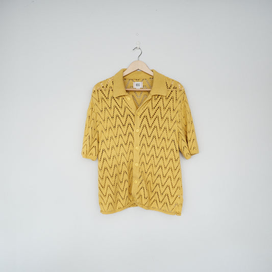 BDG Define Polo Short Sleeve Button-Down Sweater