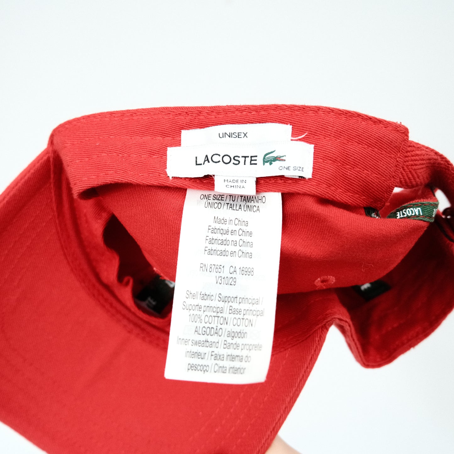 Lacoste Organic Cotton Twill Cap Red